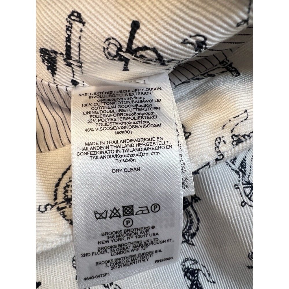Brooks Brothers Skirt 10 White Black Nautical Wool Coastal Academia Nantucket - Picture 5 of 7